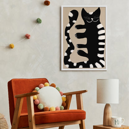 Black Big Cat Print