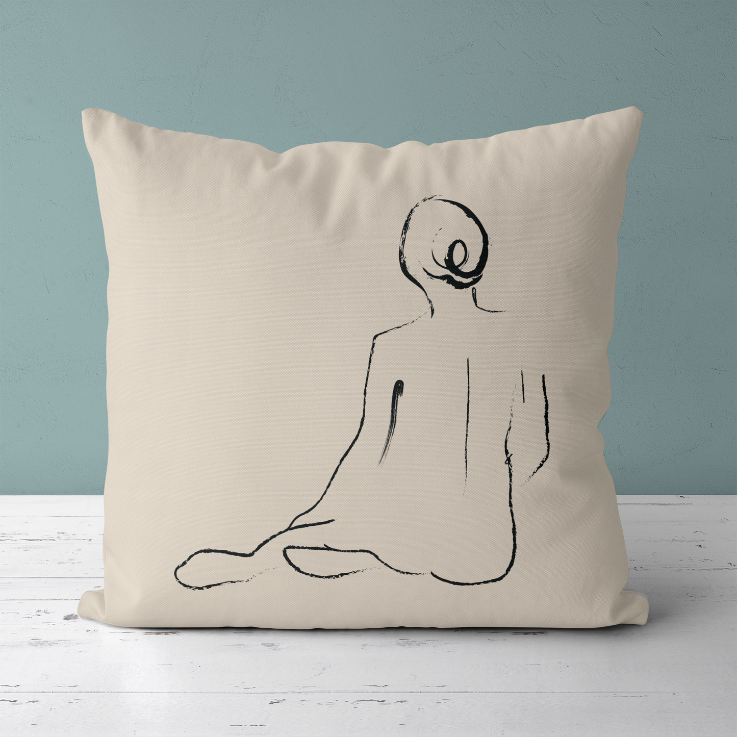 Picasso Line Art Woman Throw Pillow