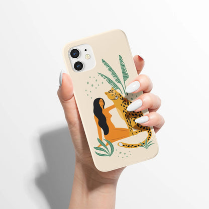 Cheetah with Girl Tropical iPhone Case