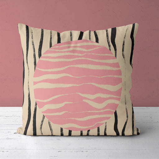 Eclectic Home Decor Pink Sun Throw Pillow