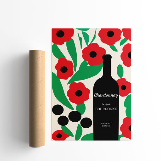 Burgundy France Chardonnay Wine Poster