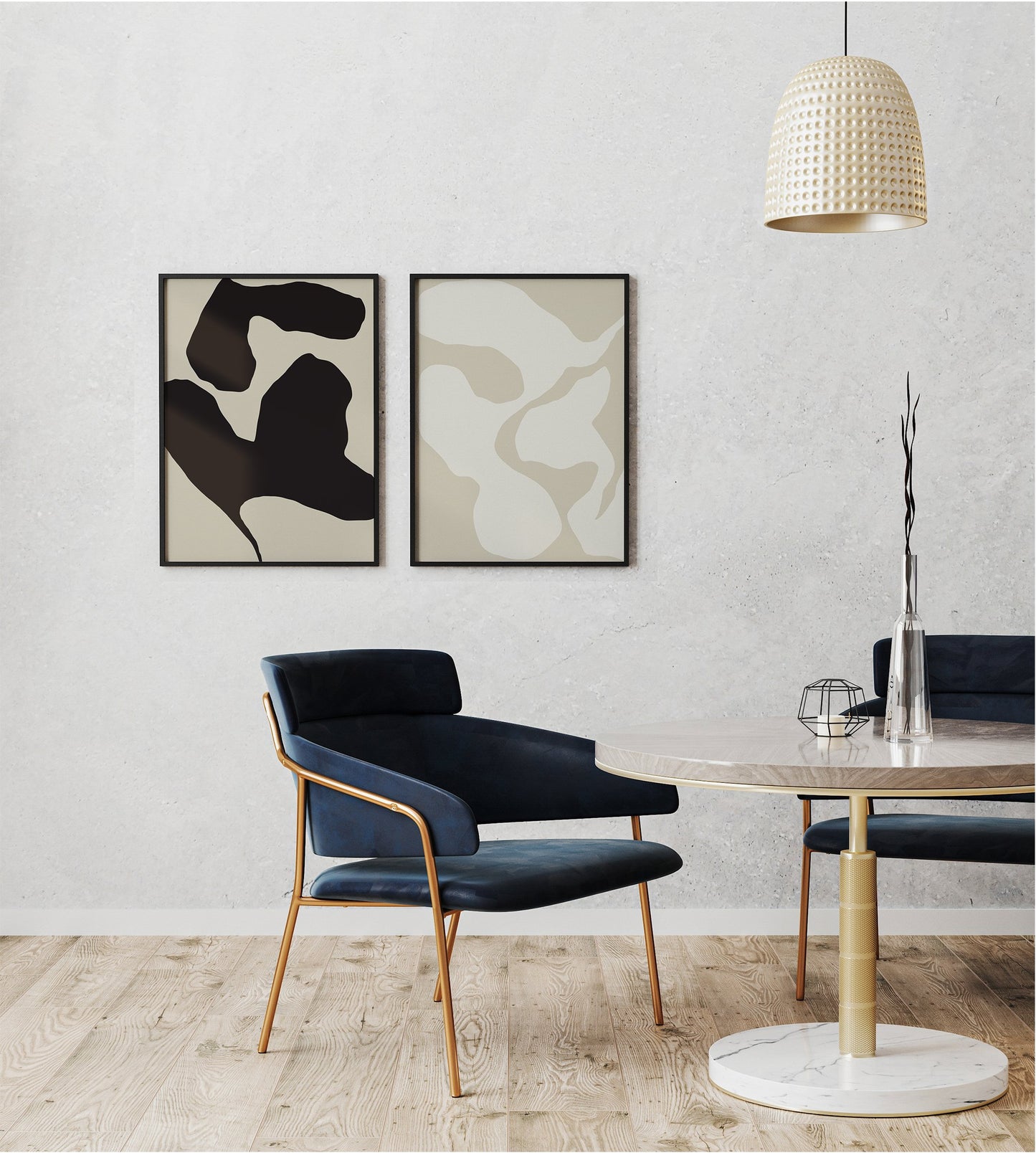 Set of 2 Abstract Shapes Prints