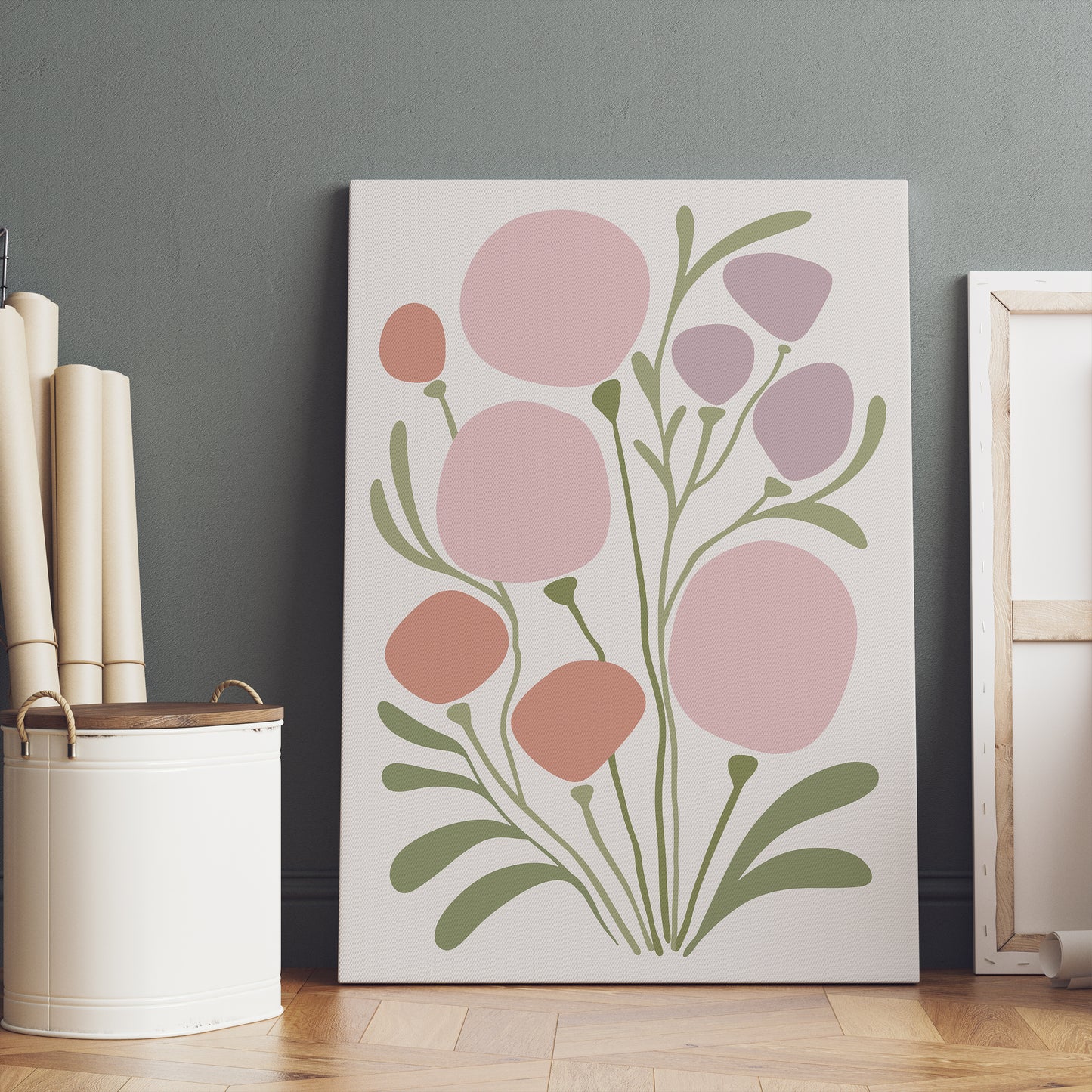 Modern Pastel Botanical Canvas Print