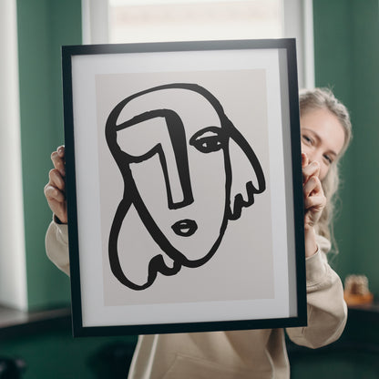 Picasso Line Art Face No.1 Poster