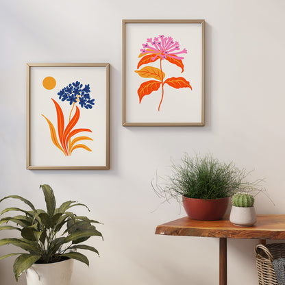 Set of 2 Eclectic Floral Posters