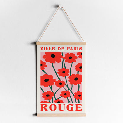 Rouge Ville de Paris Floral Poster