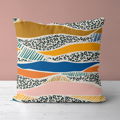 Abstract Modern Wildlife Pattern Throw Pillow