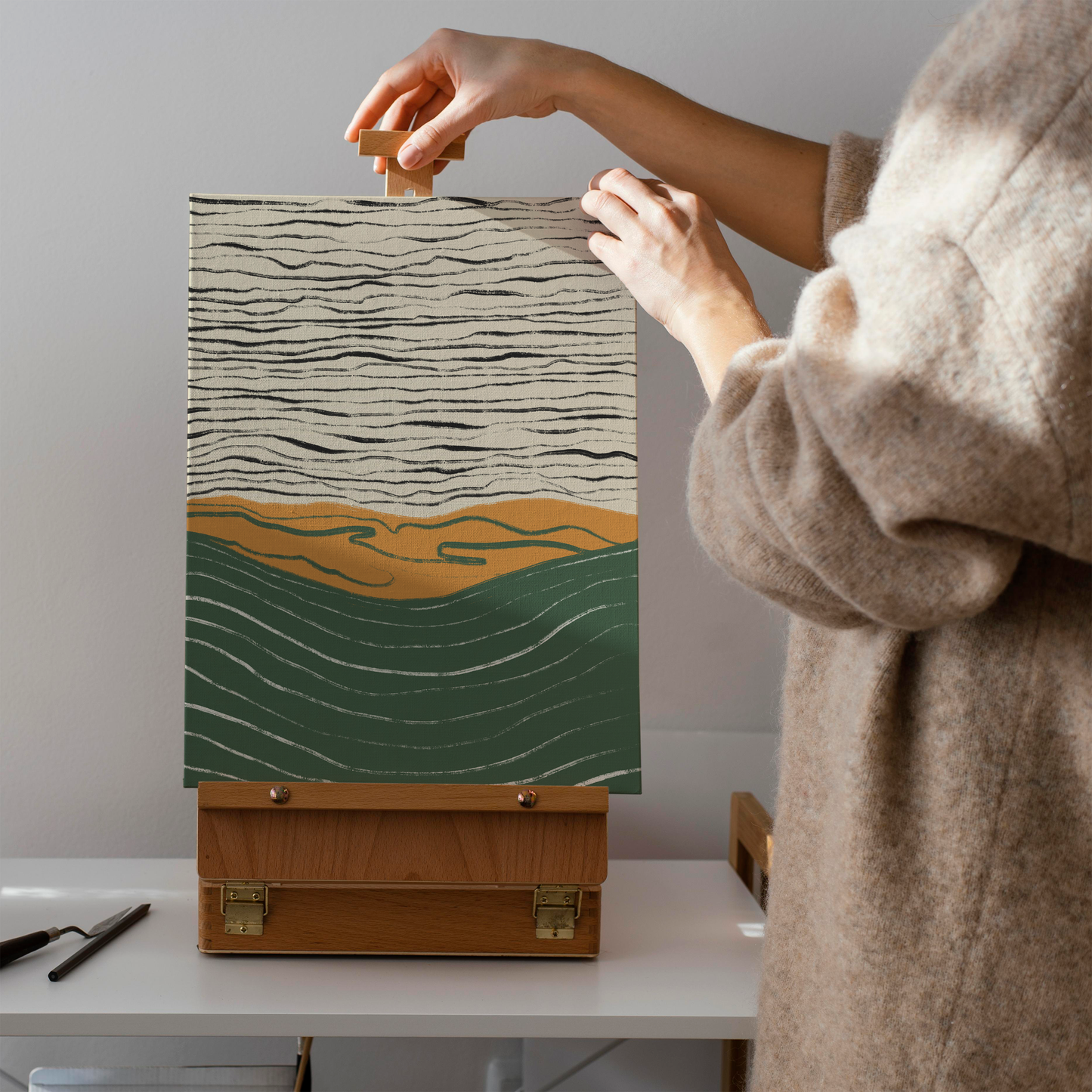 Abstract Mid Century Landscape Canvas Print