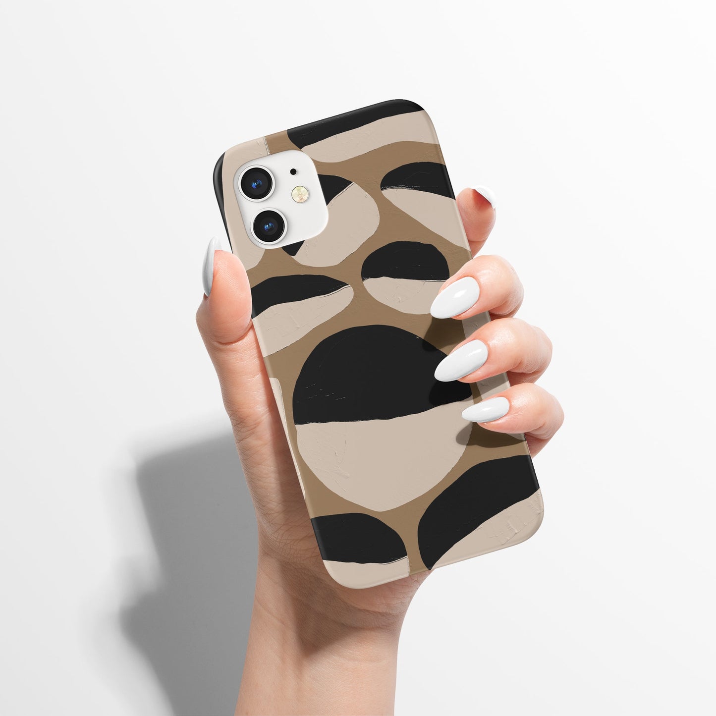 Beige&Black Modern Pattern iPhone Case