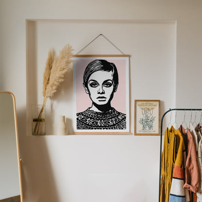Twiggy Pink Poster
