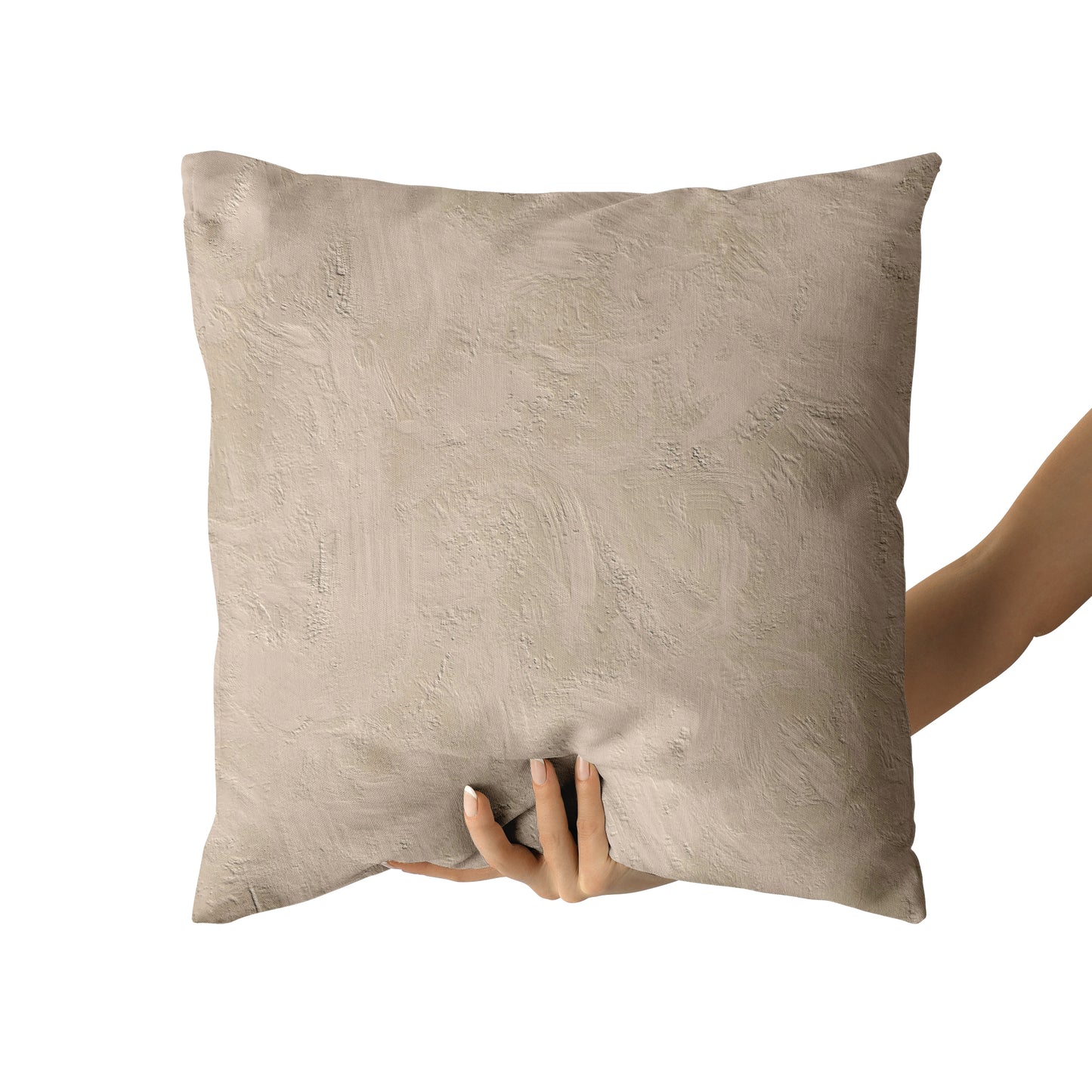 Beige Minimalist Painting Throw Pillow