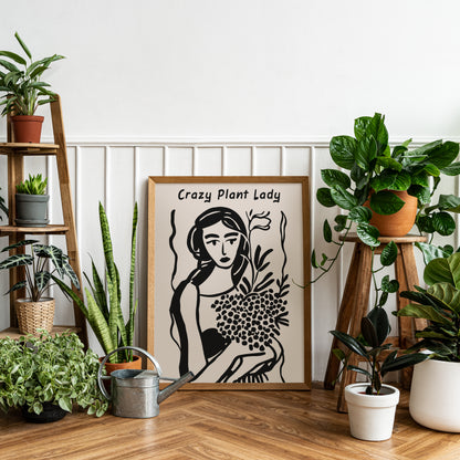 Handdrawn Crazy Plant Lady Poster