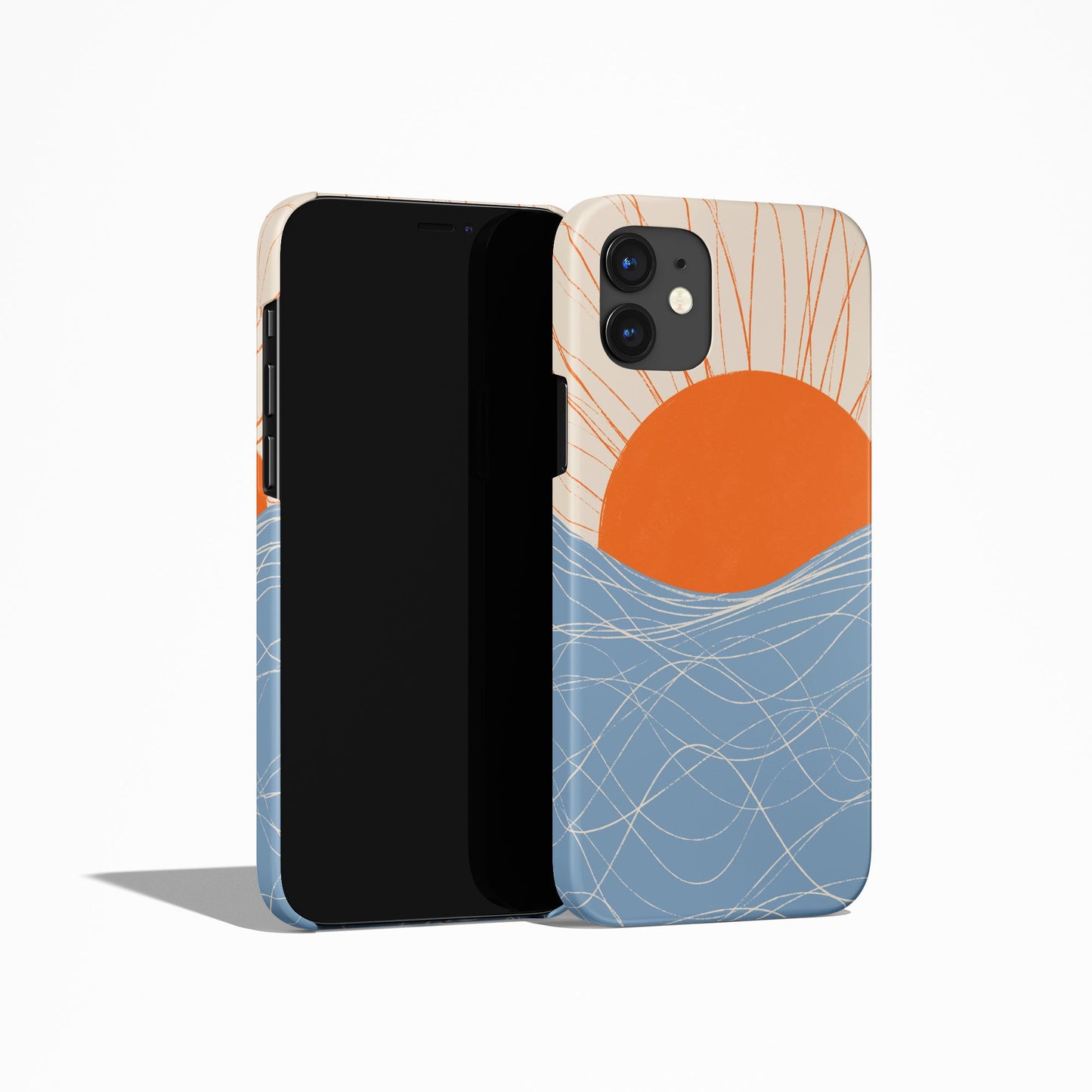 Blue and Orange Sun iPhone Case