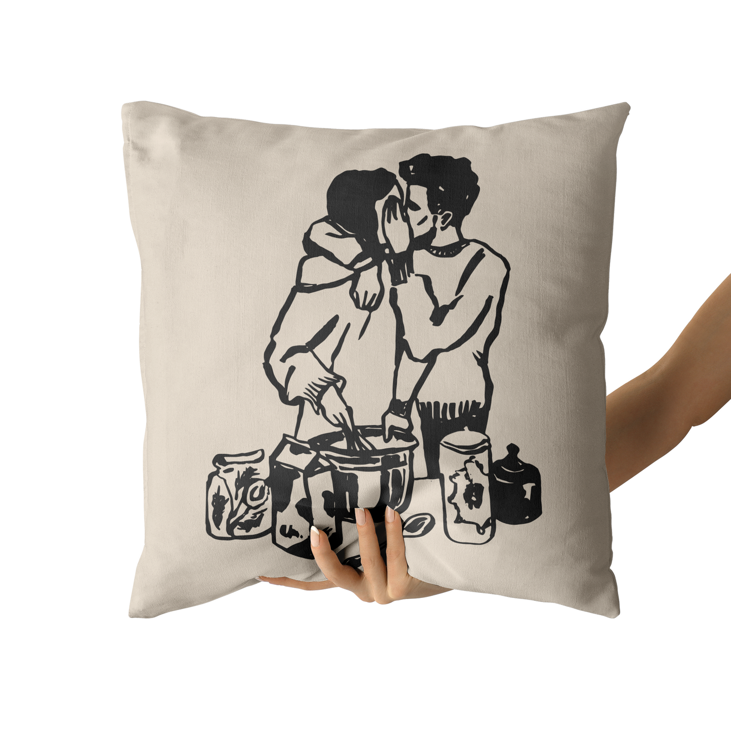 Cooking Couple Throw Pillow