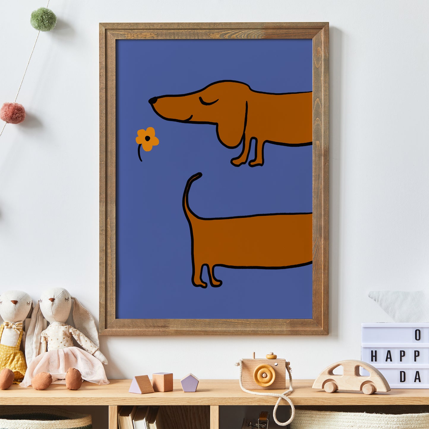 Cute Dachshund Dog on Walk Poster
