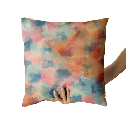 Time to Bloom Yellow Blue Orange Pink Throw Pillow