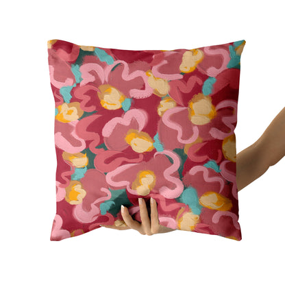 Colorful Flowers Pattern Throw Pillow