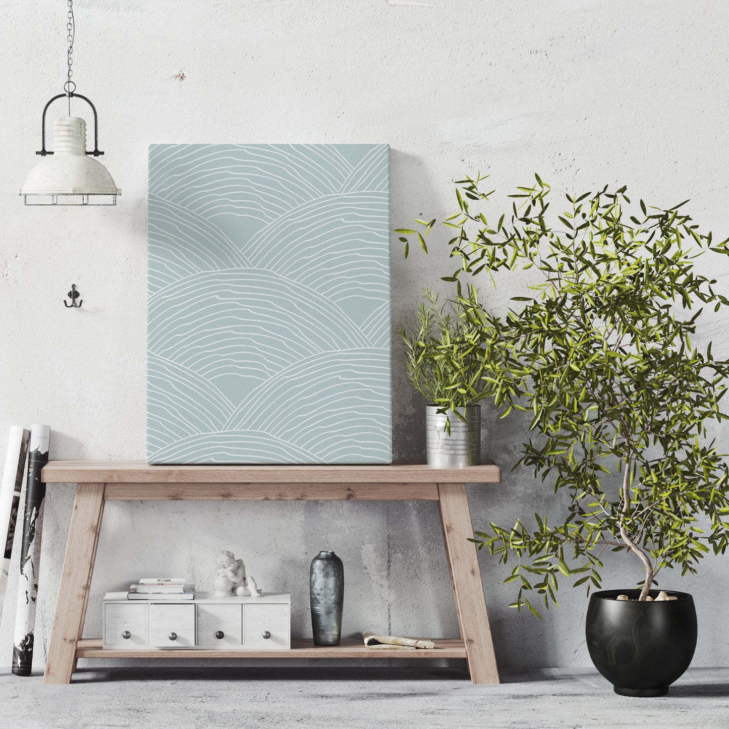 Minimalist Wavy Line Art Canvas Print