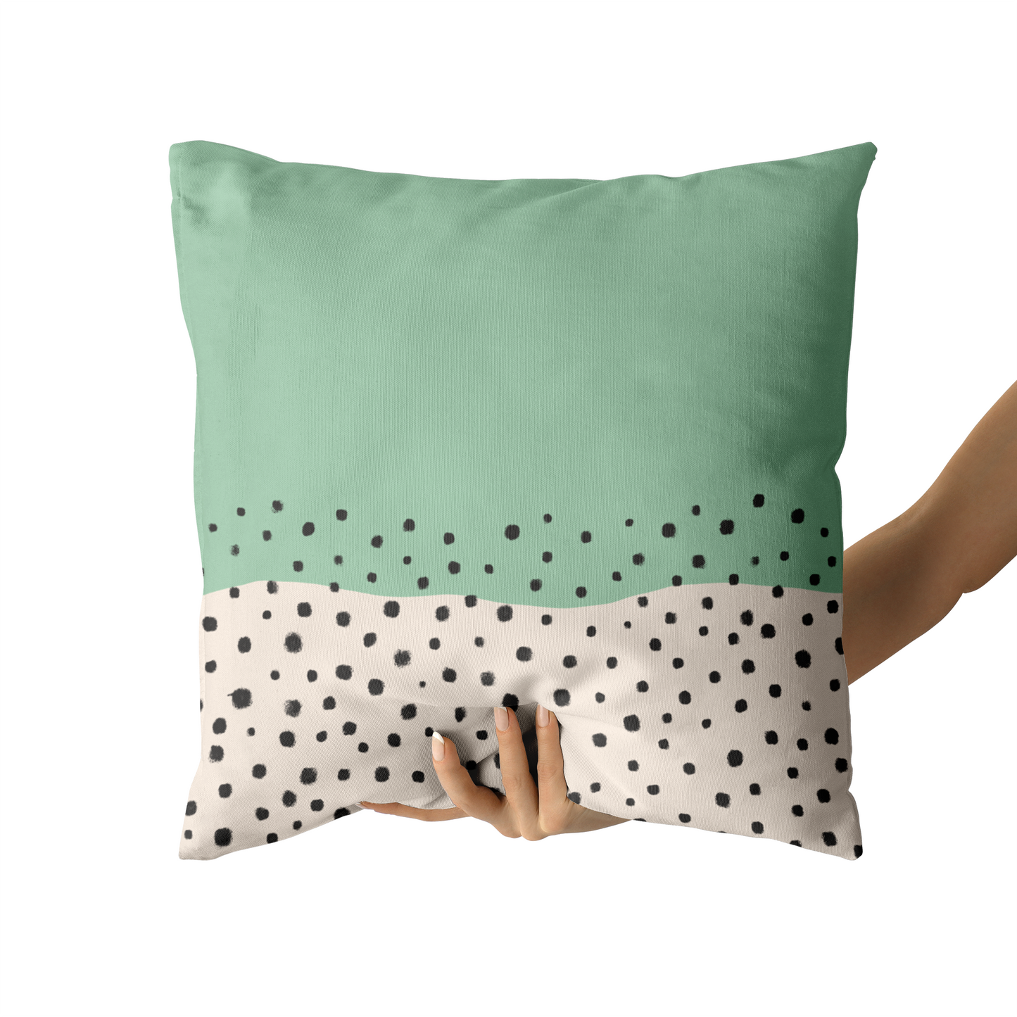 Mint Mid Century Modern Dots Throw Pillow