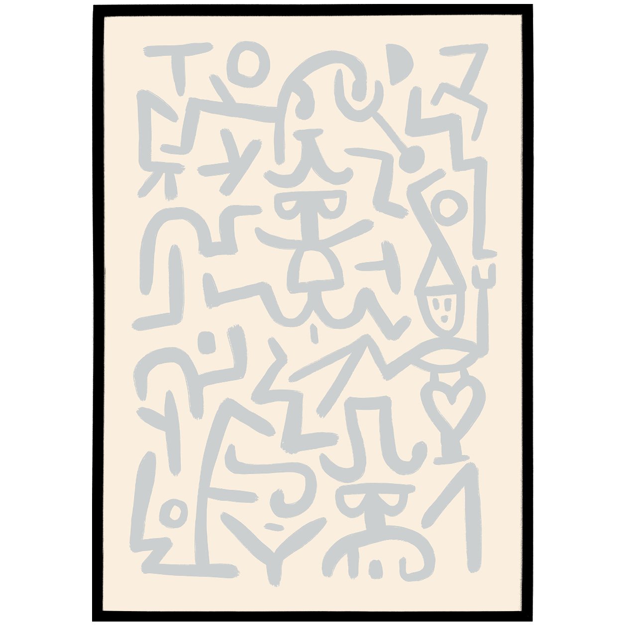 Paul Klee Monochrome Abstract Poster