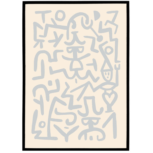 Paul Klee Monochrome Abstract Poster