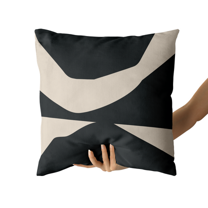 Modern Black Shapes Unique Throw Pillow