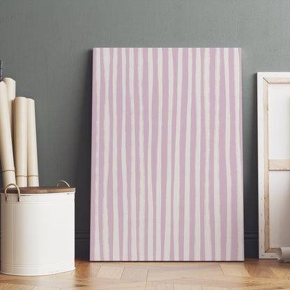 Baby Pink Striped Minimalist Canvas Print