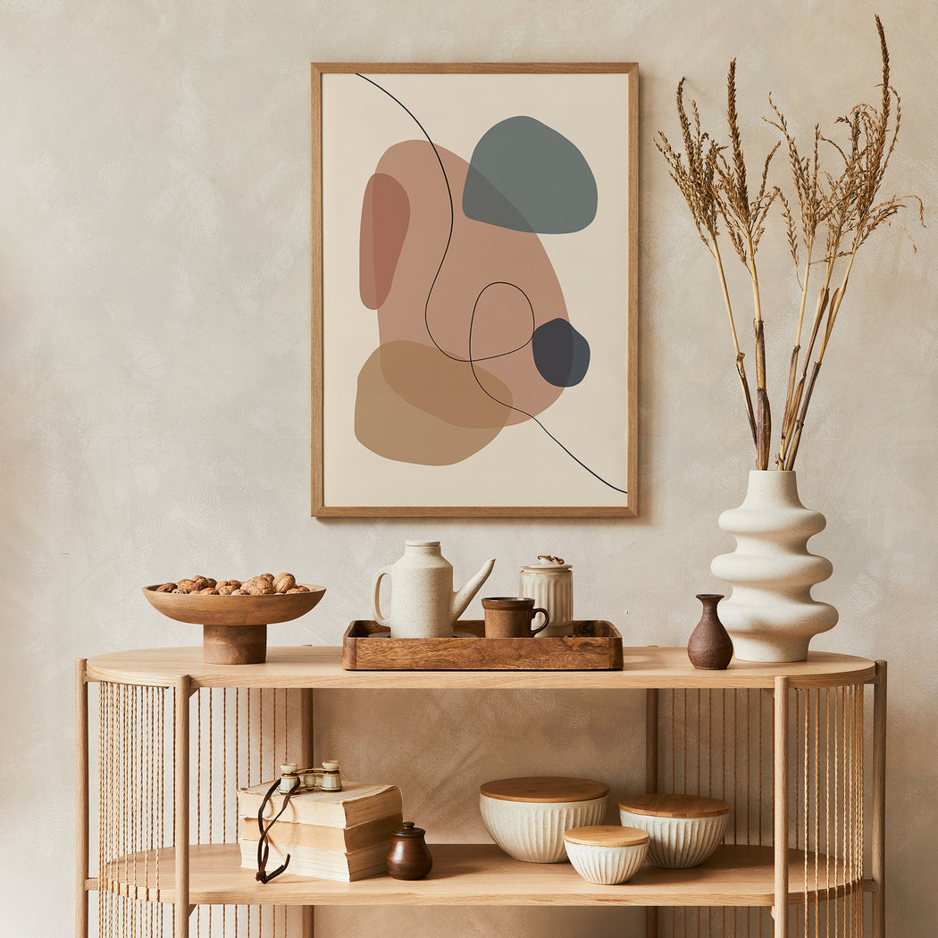 Neutral Abstract Shapes Poster