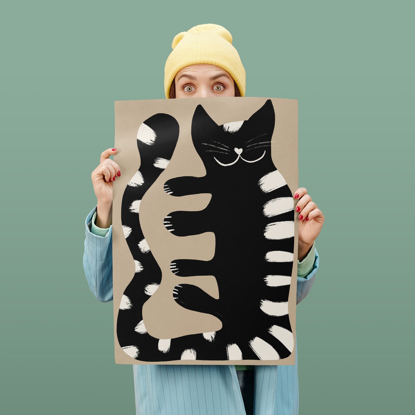 Black Big Cat Print