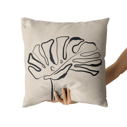 Monstera Leaf Plant Lover Throw Pillow