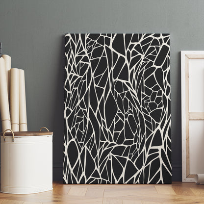 Modern Black Pattern on Canvas Print