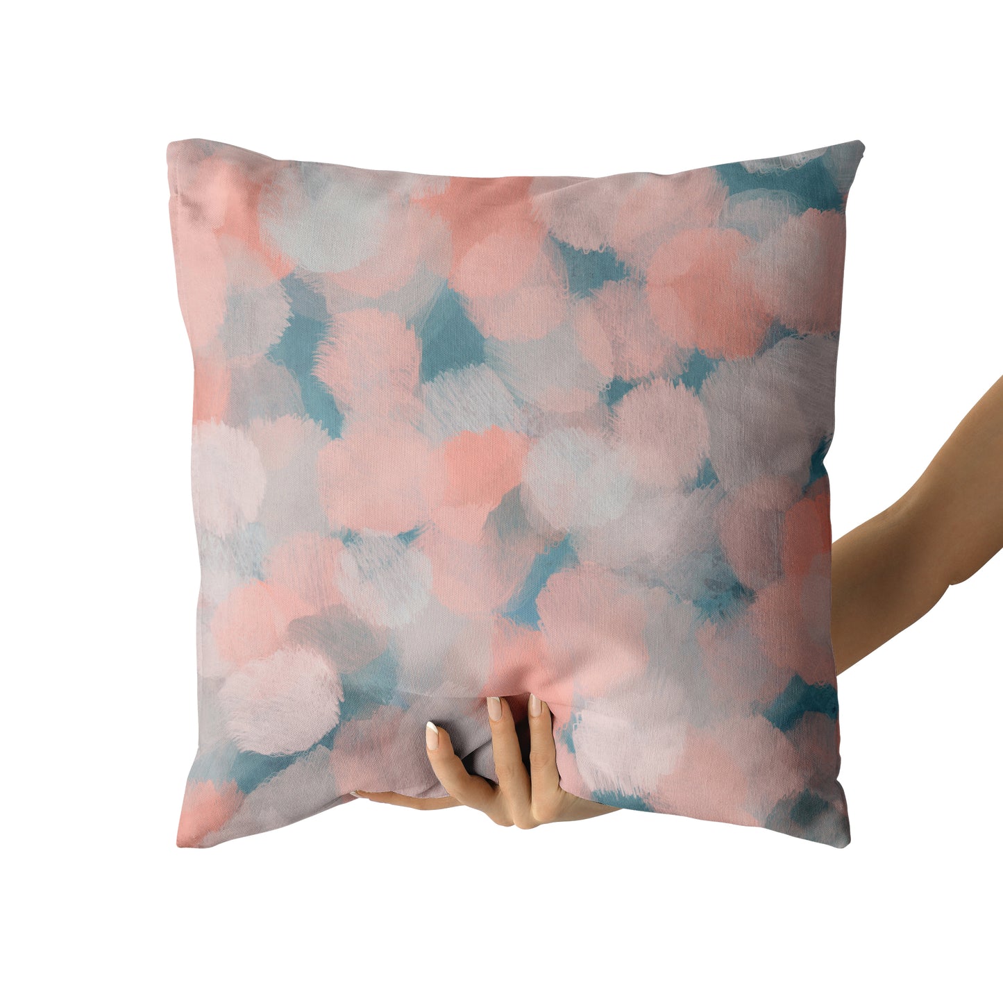 Spring Flurry Sage Mint Blue Pink Throw Pillow