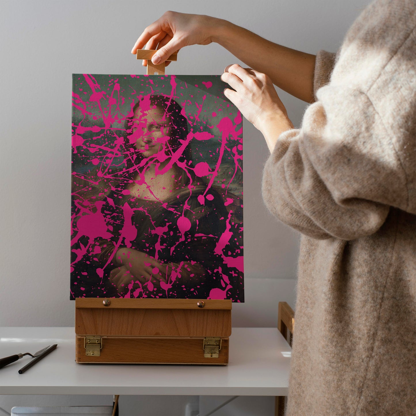 Pink  Mona Lisa Canvas Print