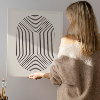 Modern Minimalist Circles Canvas