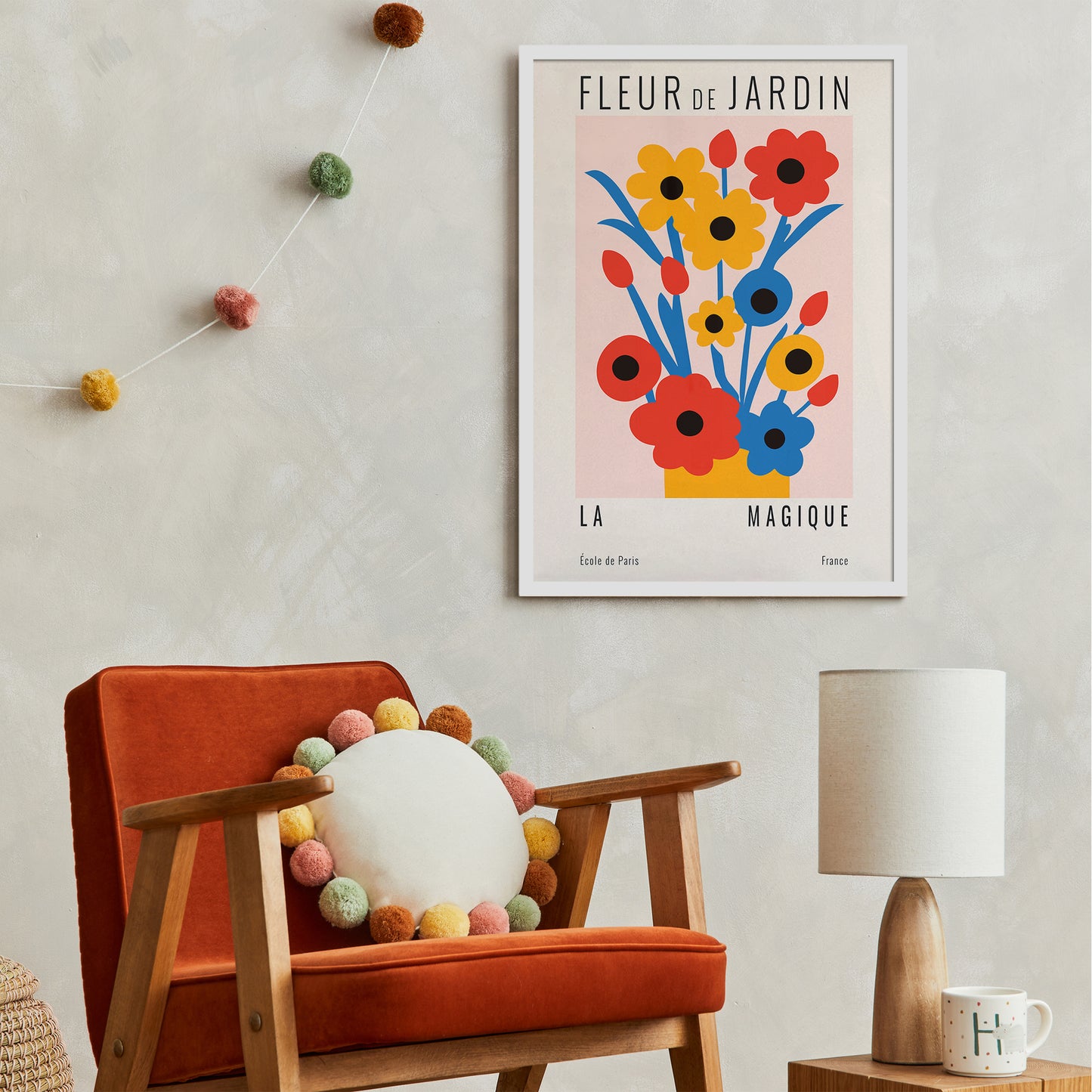 Cut Outs Retro Flowers Poster