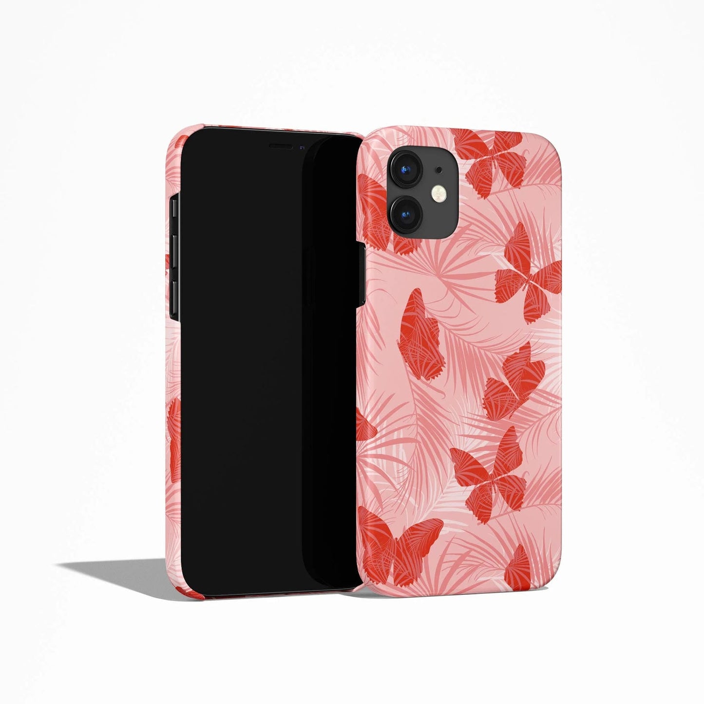 Tropical Red Buterflies Pattern iPhone Case