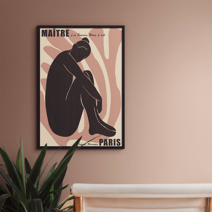 Woman and Leaf Poster