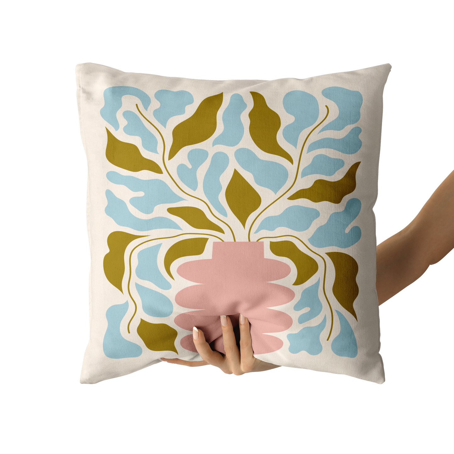 Art Nouveau Floral Style Throw Pillow