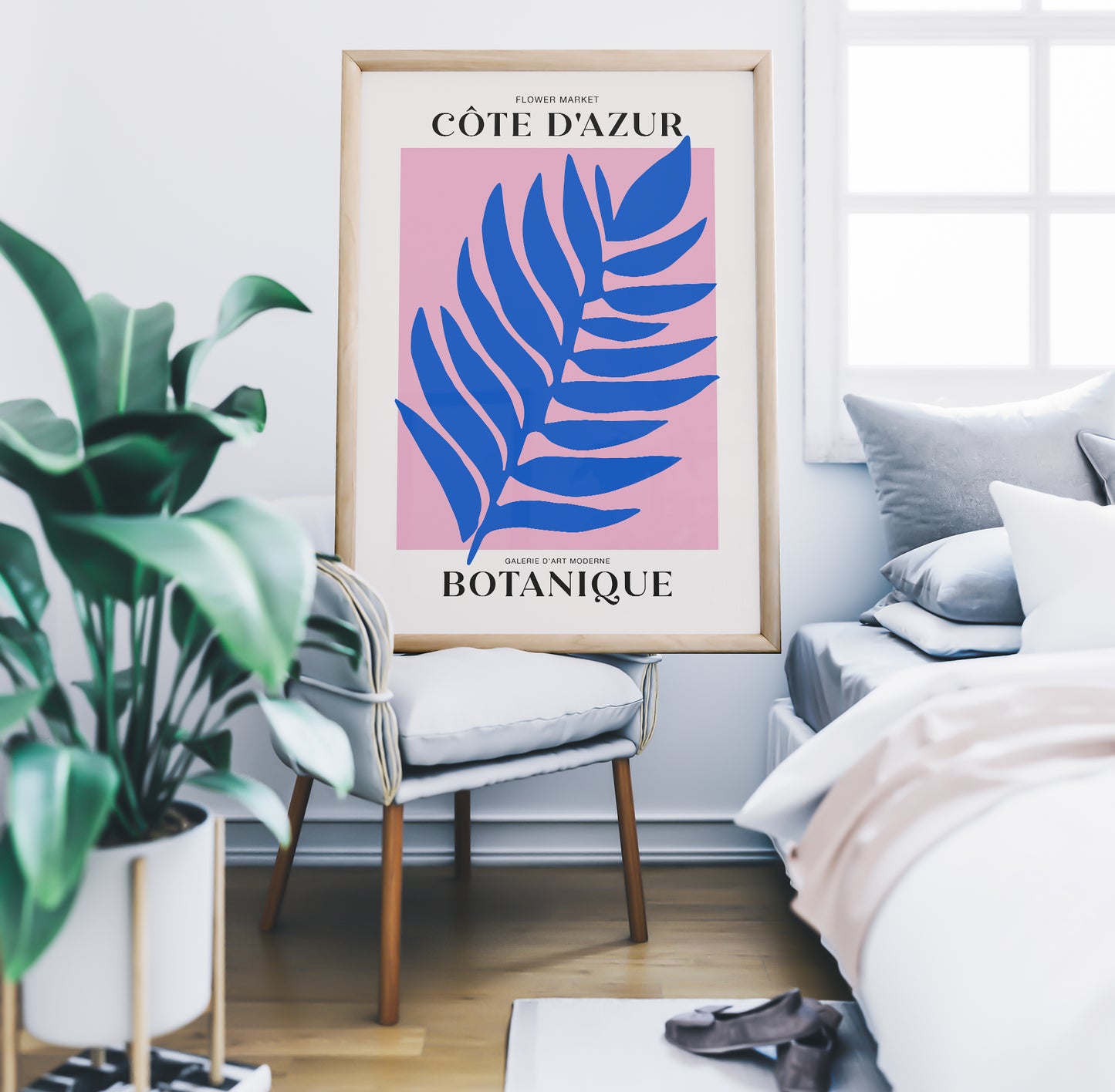 Côte d'Azur Blue Leaf Poster