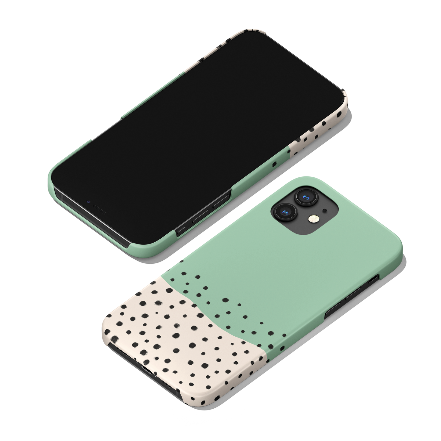 Mint Modern Polka Dots iPhone Case