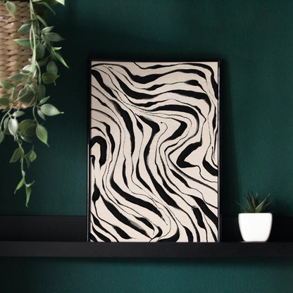 Black and Beige Modern Abstract Print