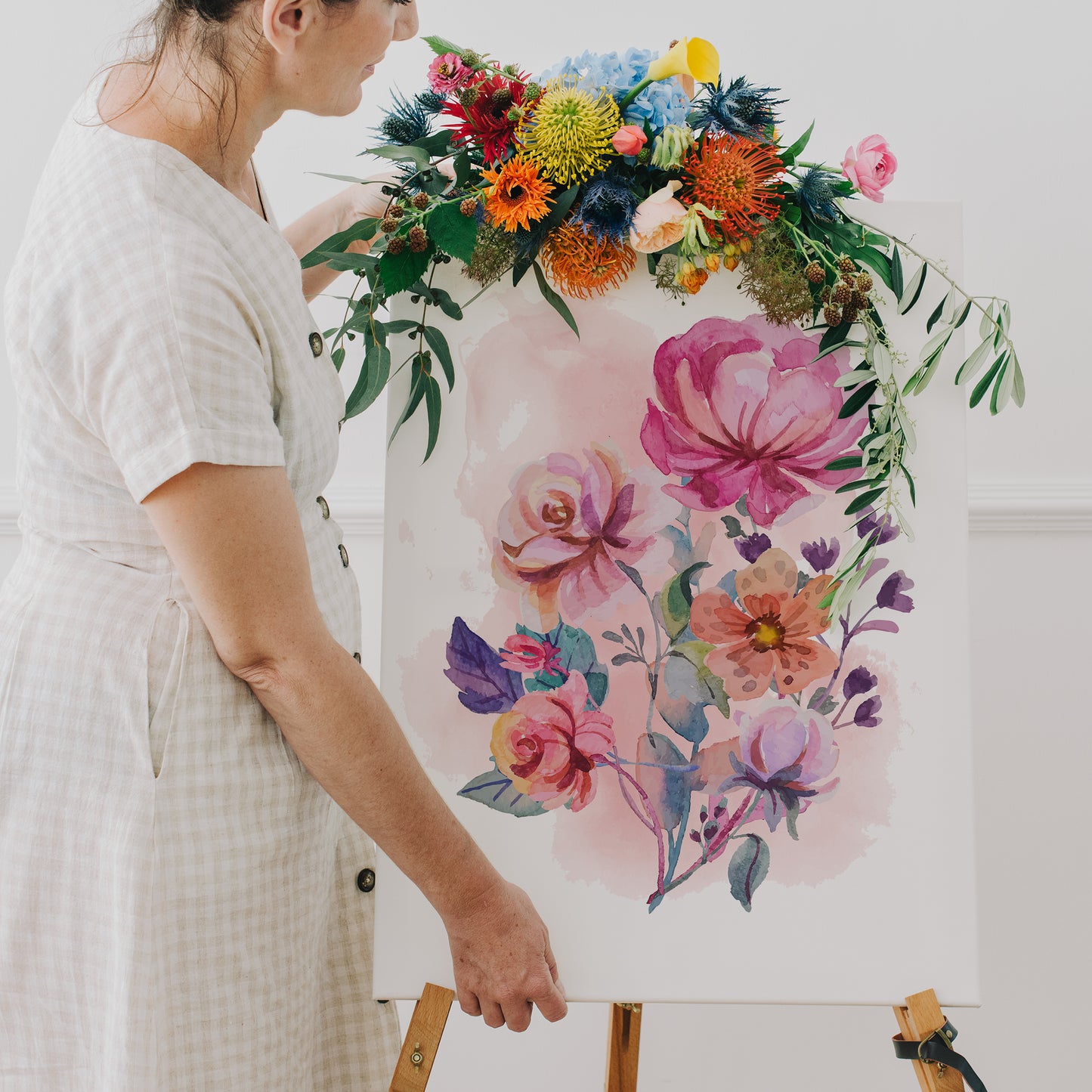 Handdrawn Flower Bouquet Canvas Print