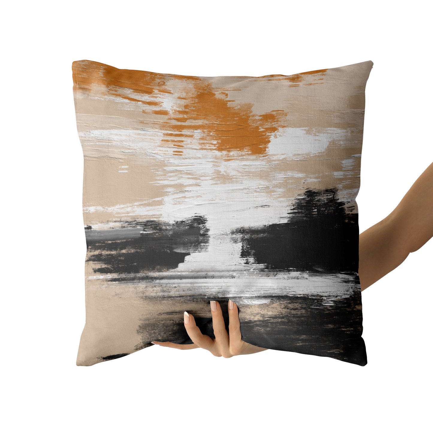 Abstract Beige Painting Throw Pillow