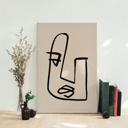 Picasso Line Art Face Canvas Print
