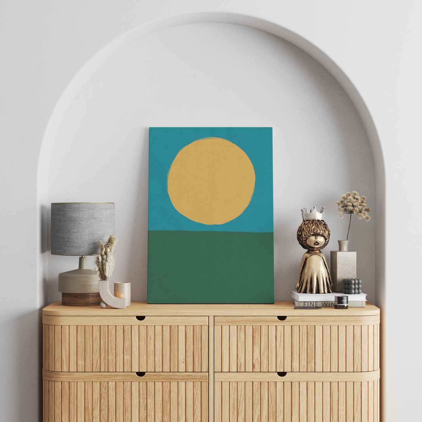 Retro Geometric Sun Canvas Print