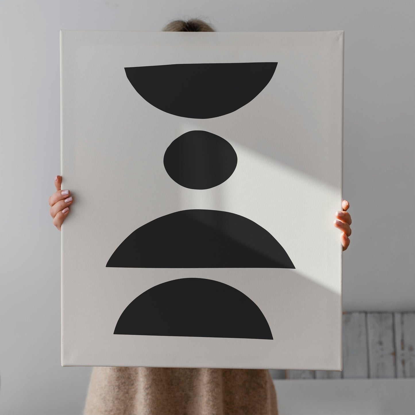 Black Abstract Shapes Canvas