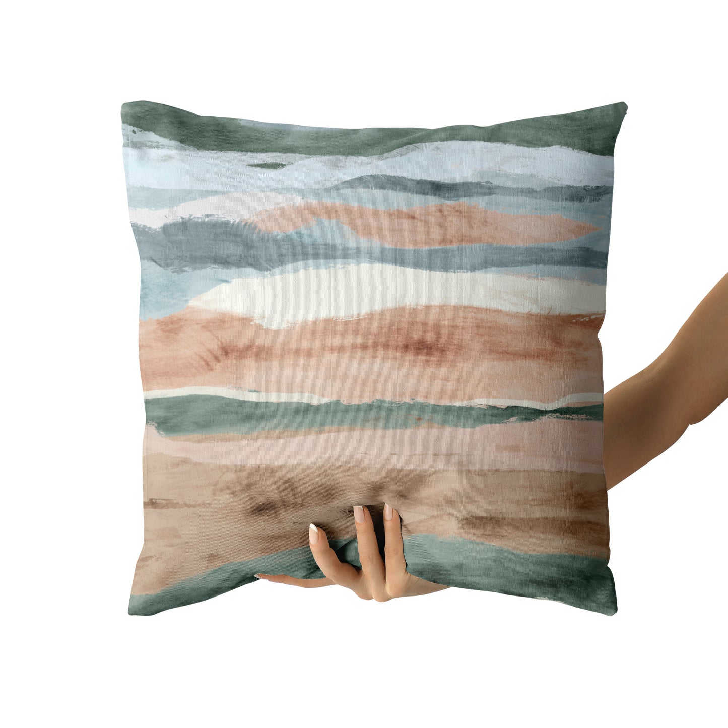 Abstract Scandinavian Landscape Throw Pillow