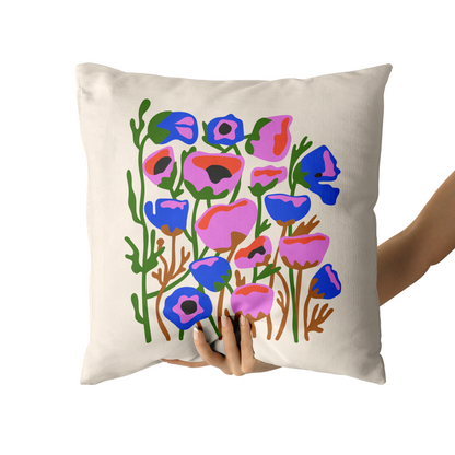 Pop Art Flowers Throw Pillow