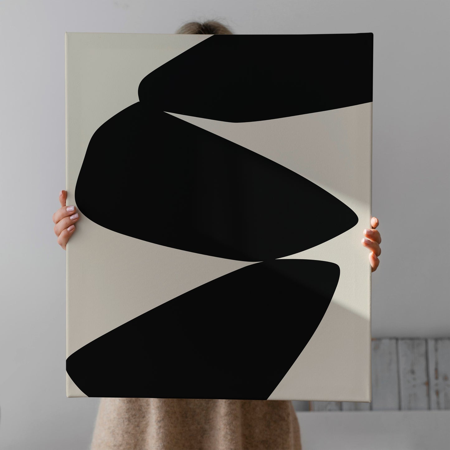Modern Black Shapes Canvas Print