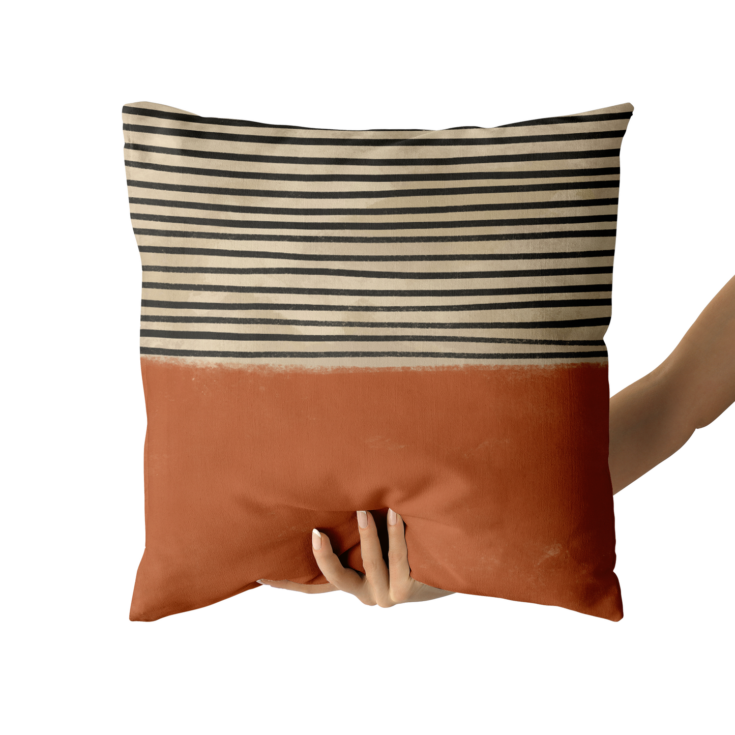 Orange Mid Century Retro Throw Pillow